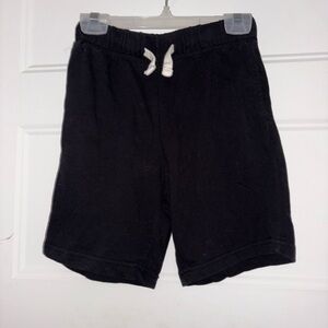 Black Cotton Drawstring Shorts